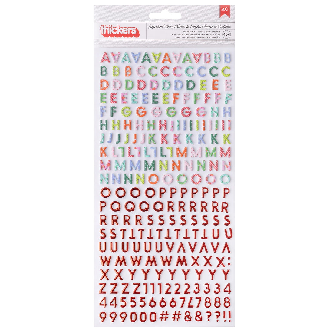 THICKERS Paige Evans SUGARPLUM WISHES Foam Foil Letter Stickers