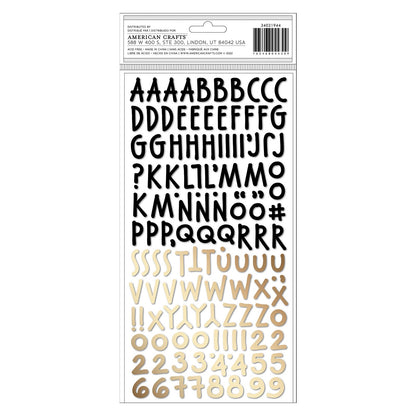 Thickers PEPPERMINT KISSES Gold Foil Accents Chipboard Letter Stickers 268pc