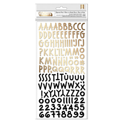 Thickers PEPPERMINT KISSES Gold Foil Accents Chipboard Letter Stickers 268pc