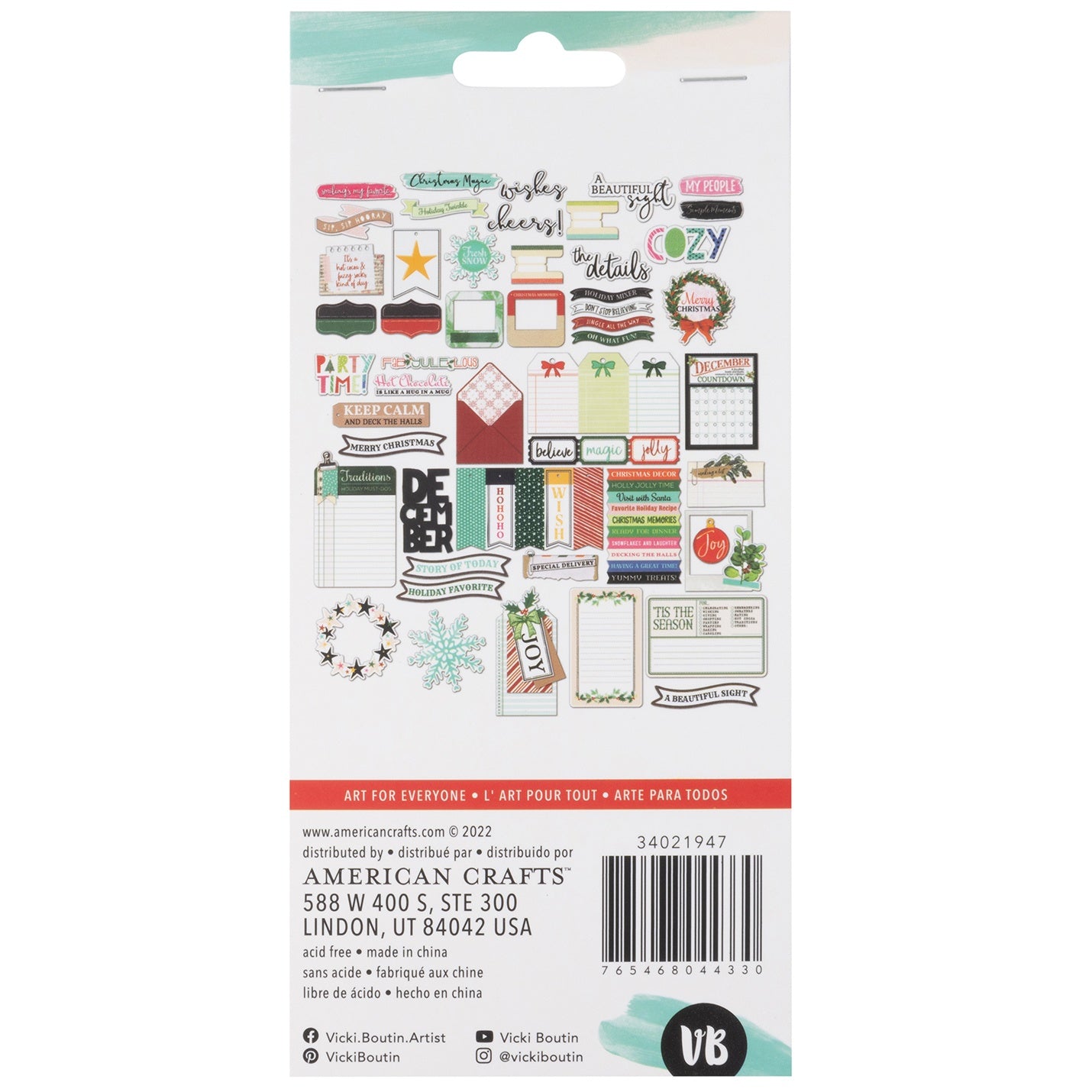 Vicki Boutin PEPPERMINT KISSES Tag Embellishments DieCuts 50pc