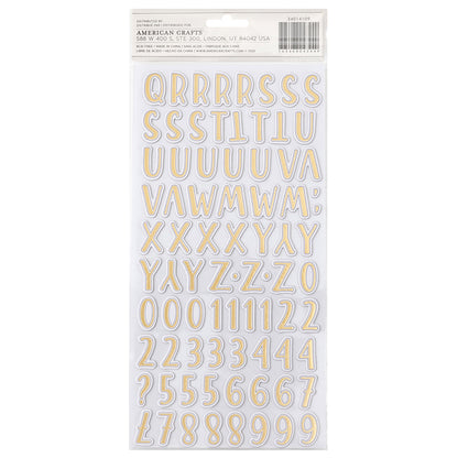 THICKERS WHERE TO NEXT Gold Foil Chipboard Letter Stickers