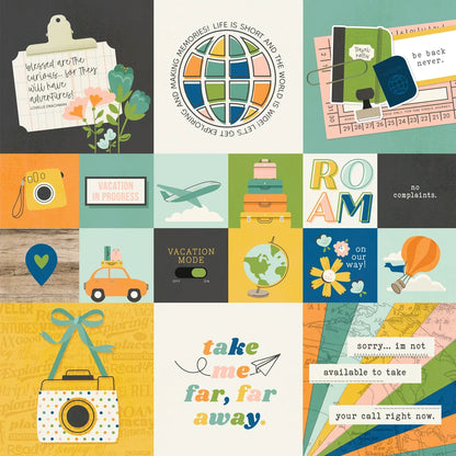 Simple Stories HAPPY TRAVELS 12”X12” Scrapbook Paper