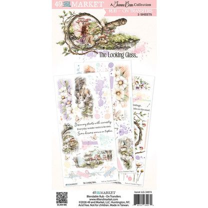 49 and Market THE LOOKING GLASS Rub-On Transfers 3 Sheets