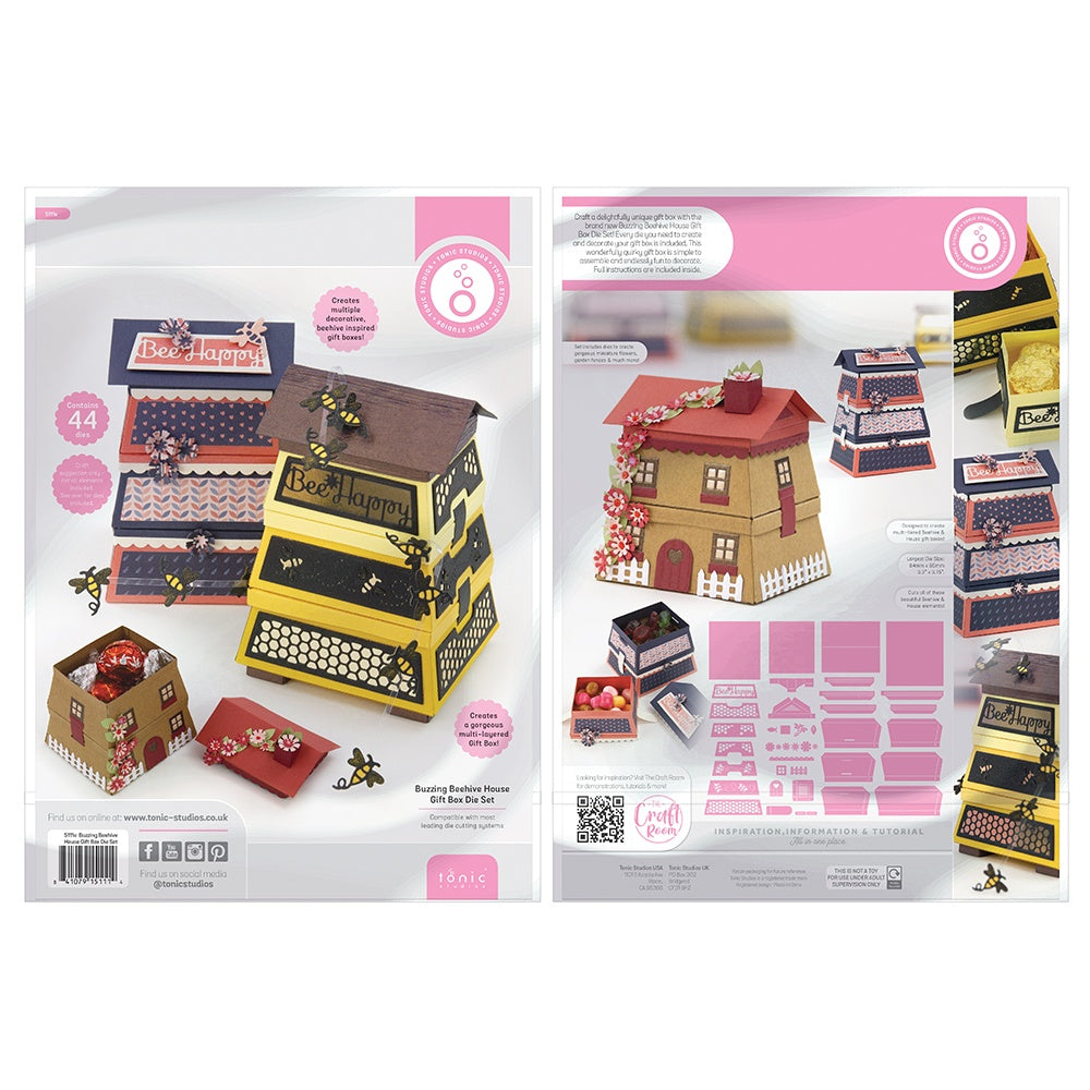 Tonic Studios BUZZING BEEHIVE HOUSE GIFT BOX Die Set 44pc