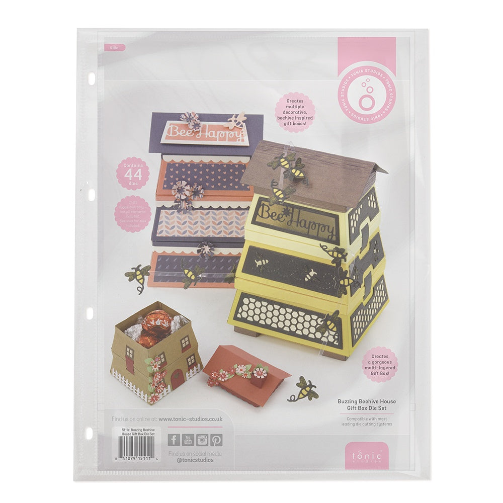 Tonic Studios BUZZING BEEHIVE HOUSE GIFT BOX Die Set 44pc