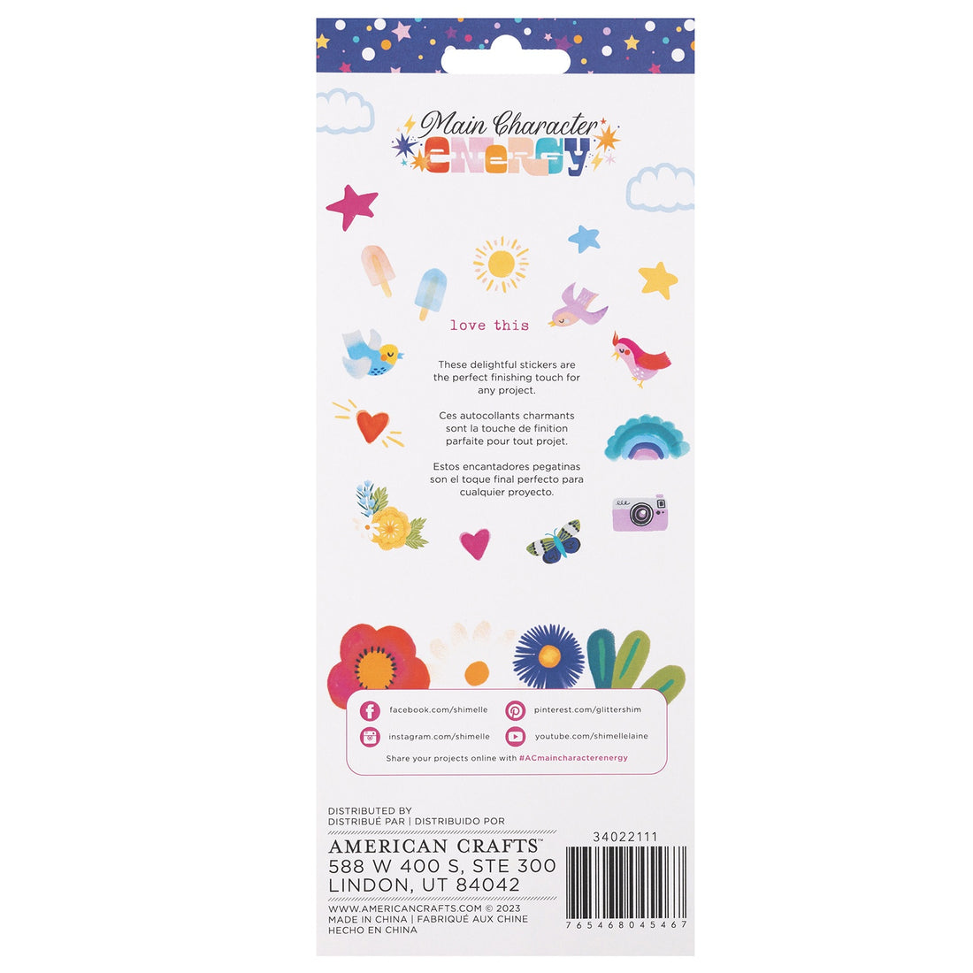 Shimelle Main Character Energy MINI PUFFY STICKERS 60pc
