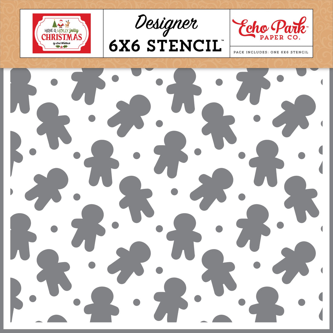 Echo Park Have A Holly Jolly Christmas 6"X6" GINGERBREAD BAKERY Stencil 1pc