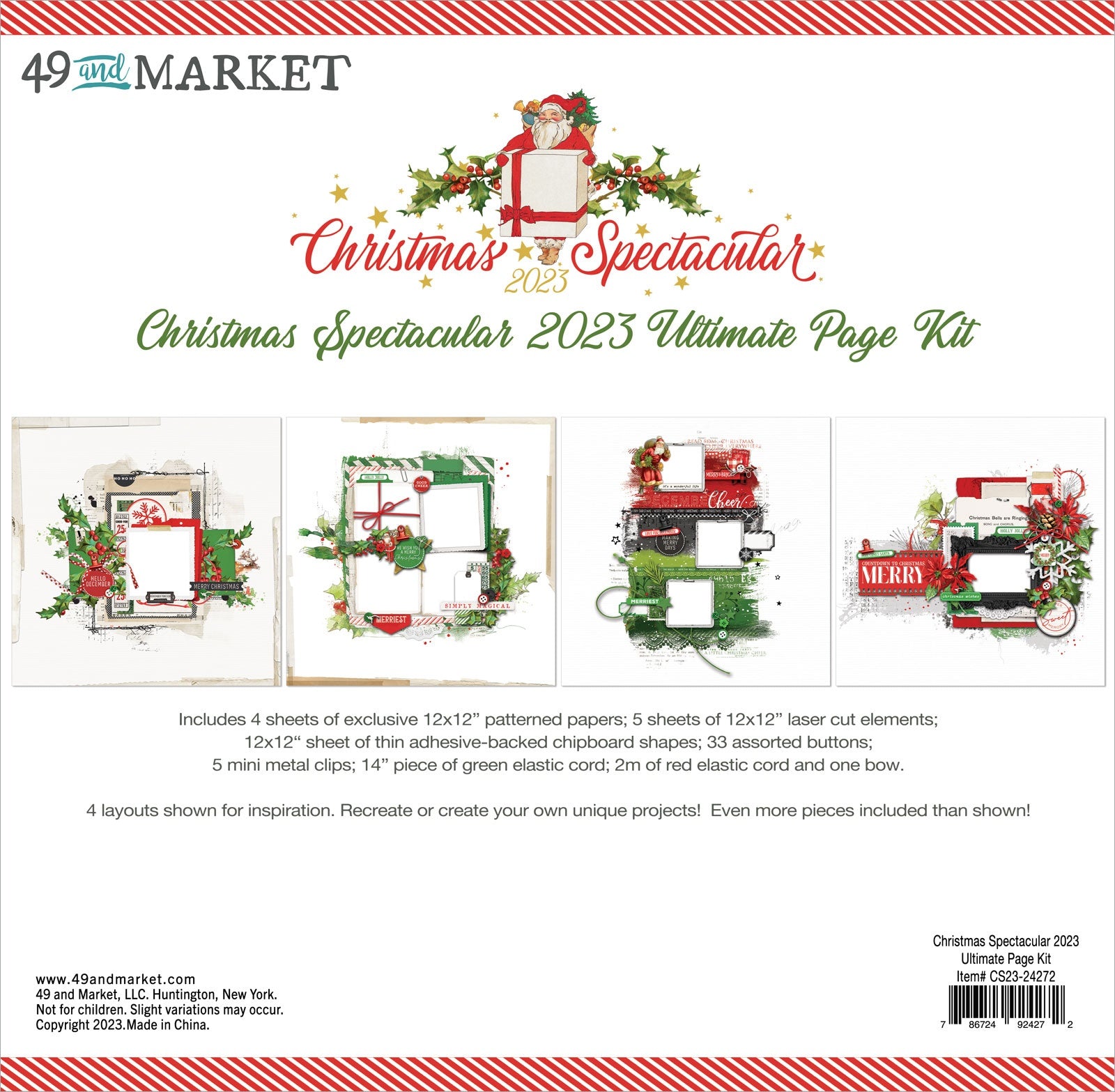 49 and Market Christmas Spectacular 2023 ULTIMATE PAGE KIT Scrapbook Layout