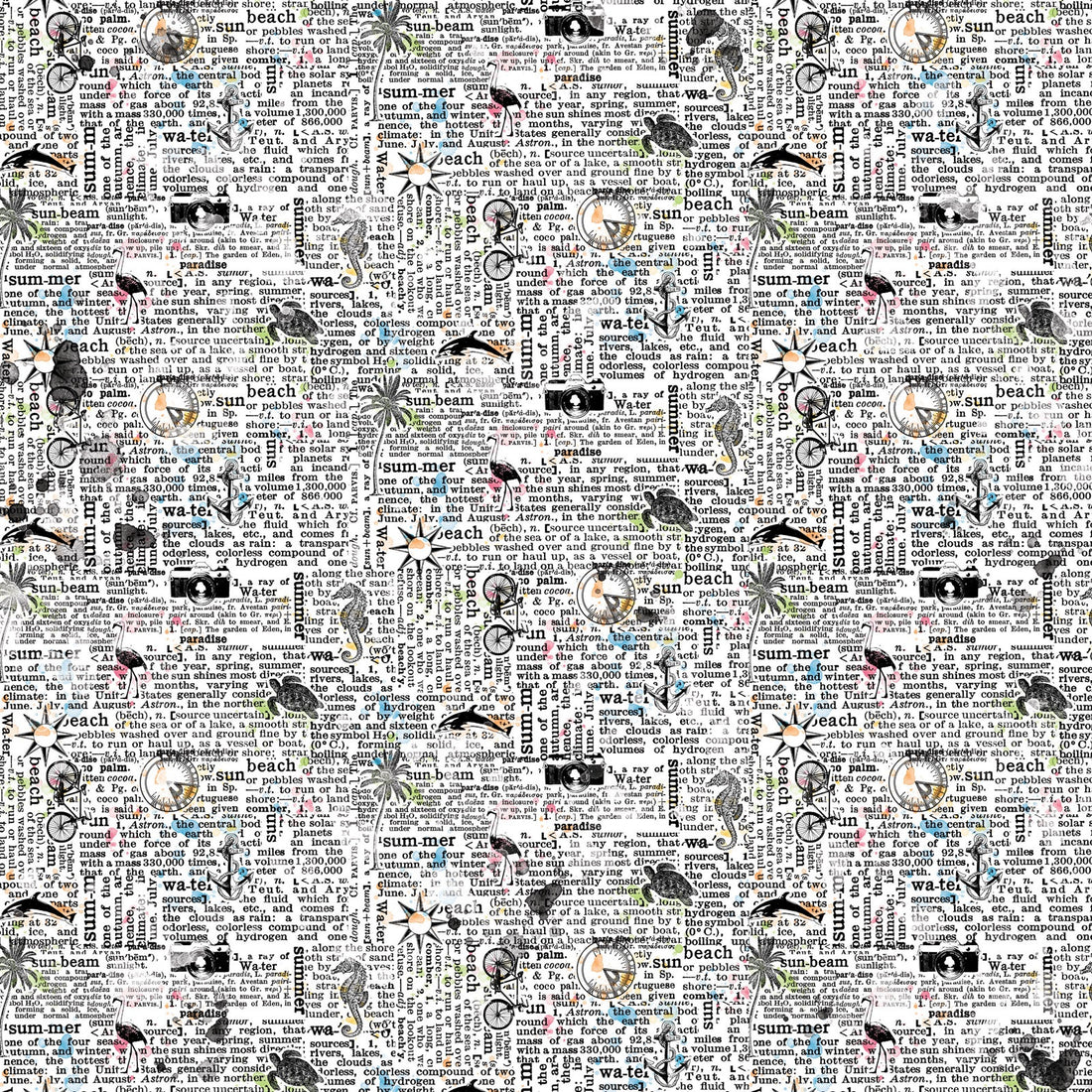 49 and Market Vintage Artistry SUNBURST DEFINING SUMMER 12"X12" Scrapbook Paper