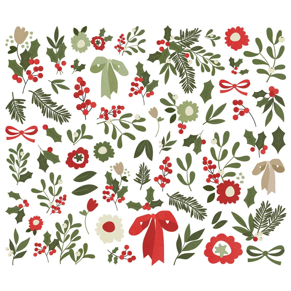 Simple Stories THE HOLIDAY LIFE Floral Bits 61pc