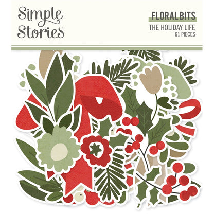 Simple Stories THE HOLIDAY LIFE Floral Bits 61pc