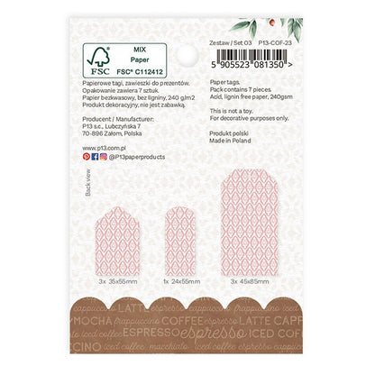 P13 Coffee Break DECORATIVE TAGS 7pc