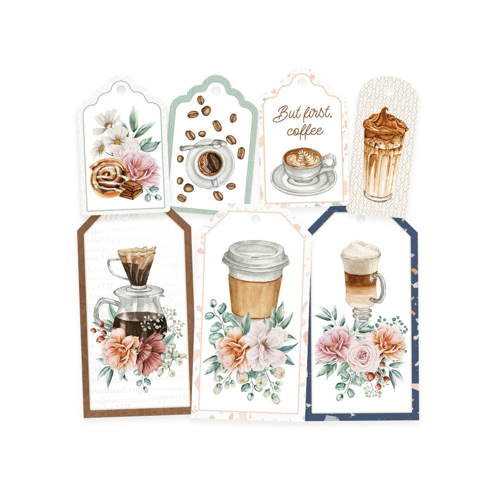 P13 Coffee Break DECORATIVE TAGS 7pc