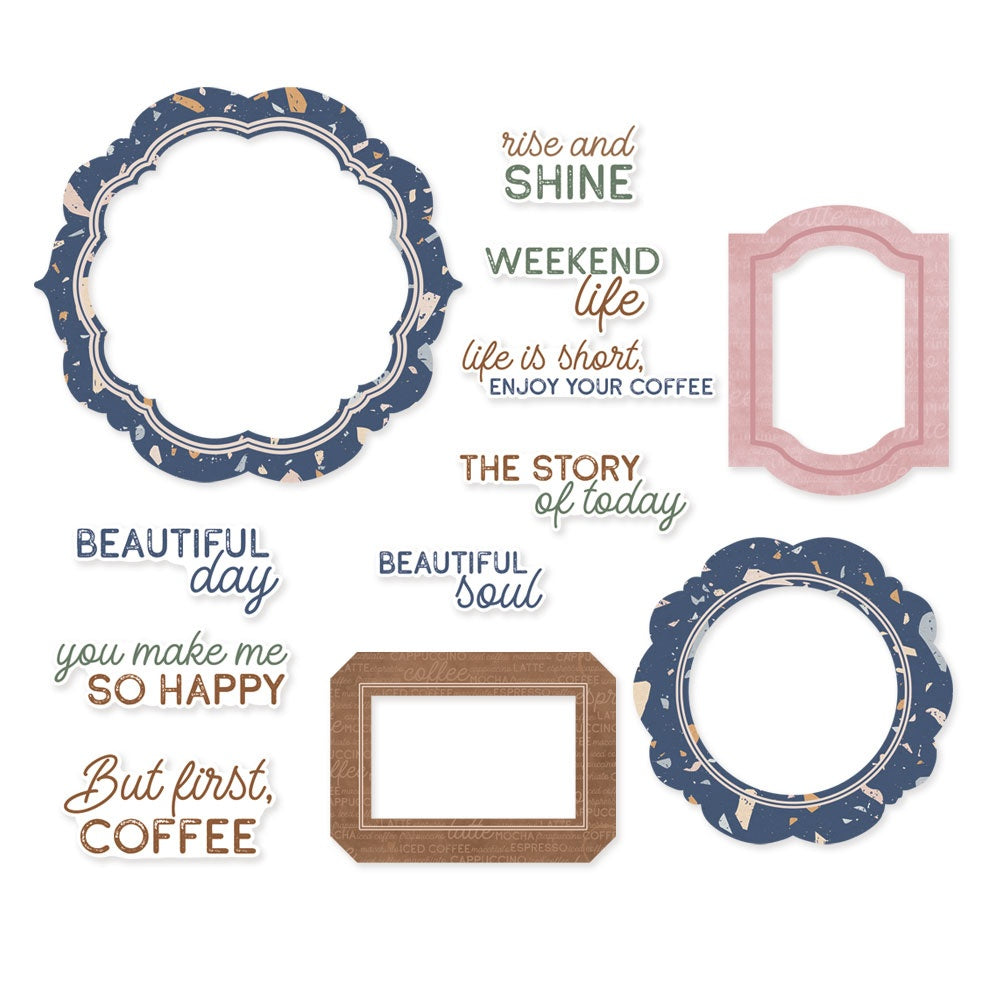 P13 Coffee Break FRAMES &amp; WORDS Ephemera 12pc