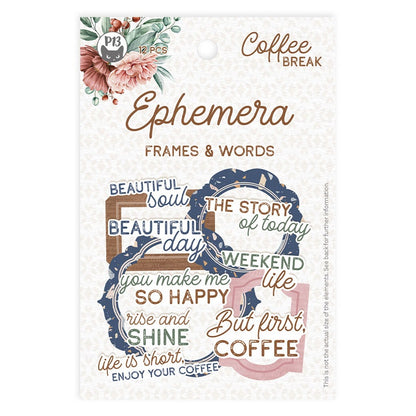 P13 Coffee Break FRAMES &amp; WORDS Ephemera 12pc