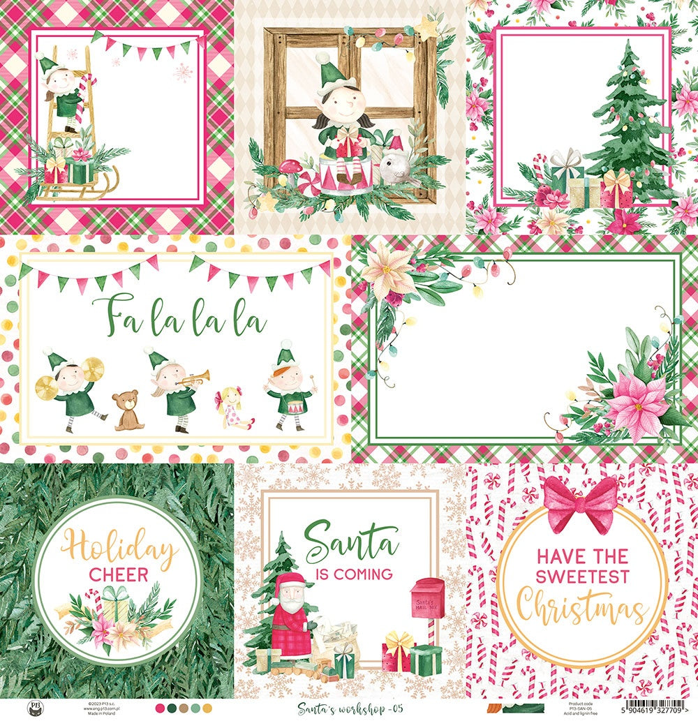 P13 SANTAS WORKSHOP 05 12&quot;X12&quot; Scrapbook Paper 1 Sheet