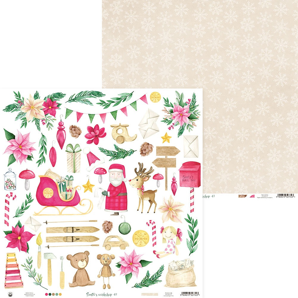 P13 SANTAS WORKSHOP 07 12&quot;X12&quot; Scrapbook Paper 1 Sheet