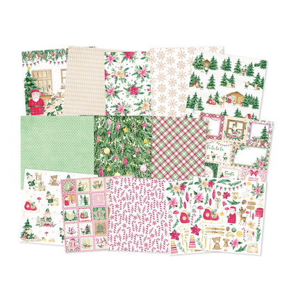 P13 SANTAS WORKSHOP 12&quot;X12&quot; Designer Paper Pack 14pc