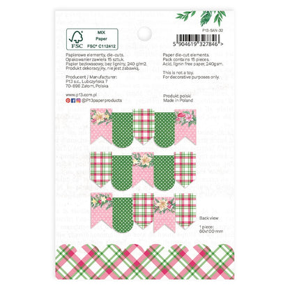 P13 SANTA’S WORKSHOP Paper Die-Cut Garland Christmas 15pc