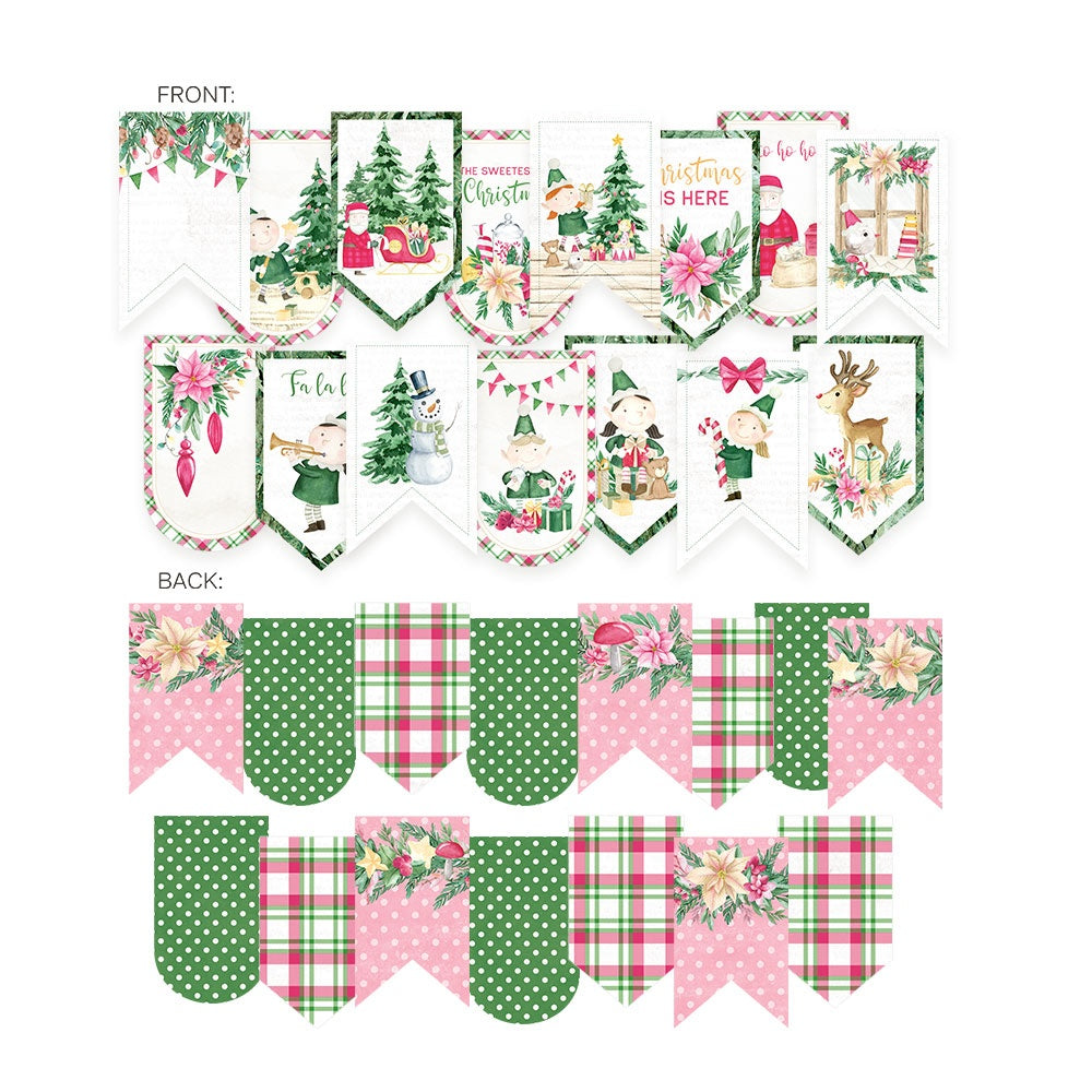 P13 SANTA’S WORKSHOP Paper Die-Cut Garland Christmas 15pc