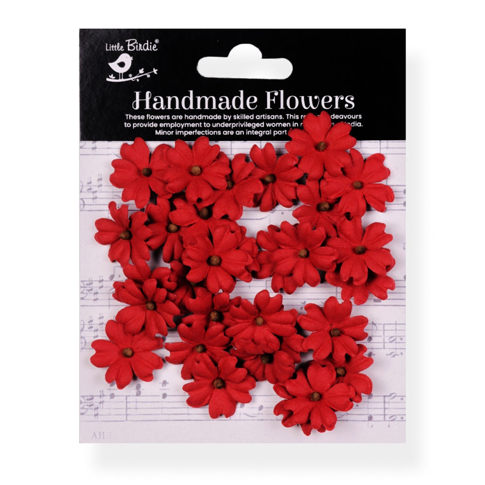 Little Birdie Handmade Flowers CARIN CARDINAL RED 30pc