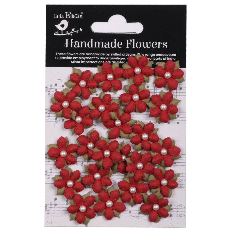 Little Birdie Handmade Flowers ELIRA CARDINAL RED 24pc