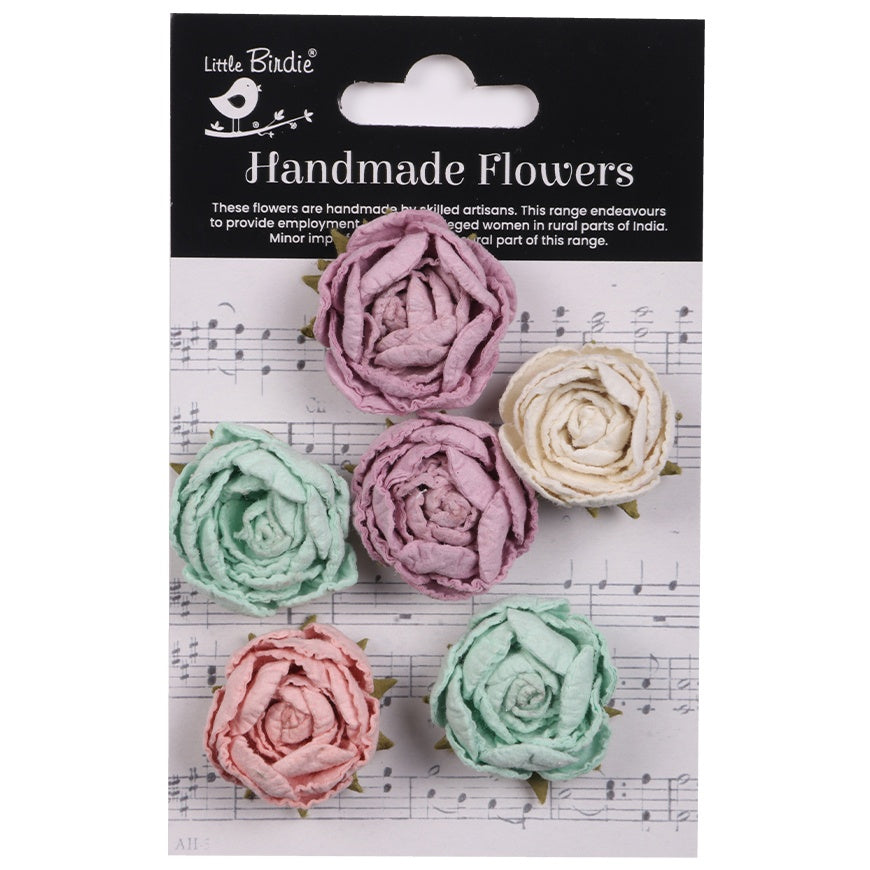 Little Birdie Handmade Flowers ENGLISH ROSES FAIRY GARDEN 6pc