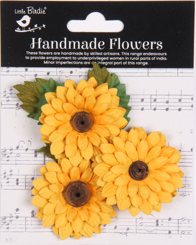 Little Birdie Handmade Flowers SUNSHINE SUNFLOWER 3pc