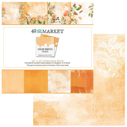 49 and Market Color Swatch PEACH 12x12 SCRAPBOOK COLLECTION Paper Pack