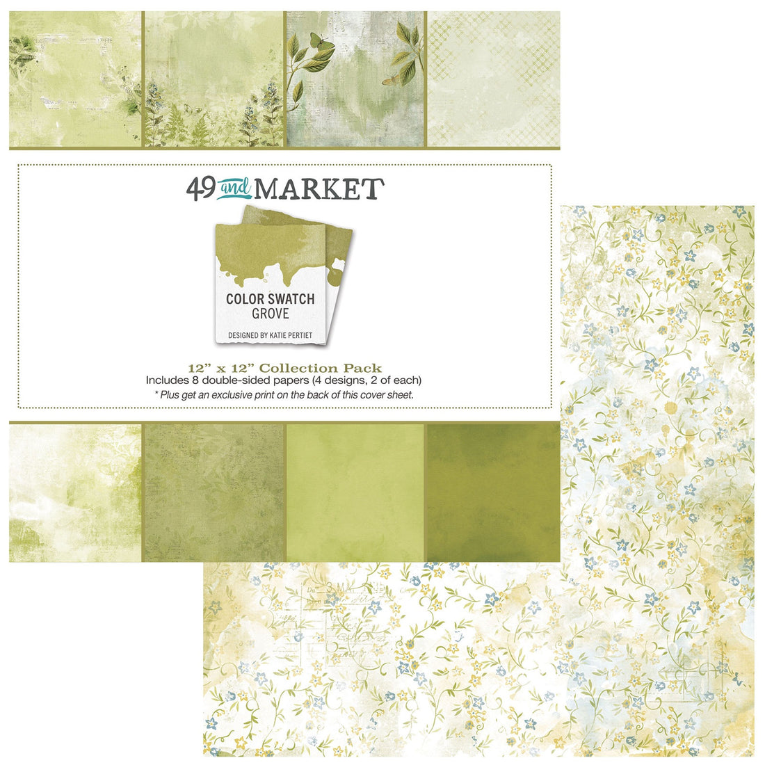 49 And Market Color Swatch GROVE 12”X12” SCRAPBOOK COLLECTION Paper Pack