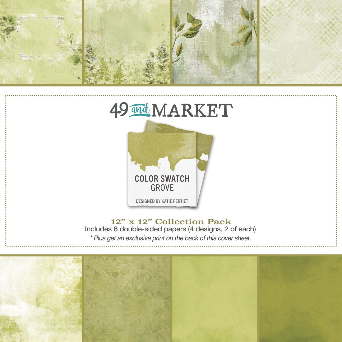 49 And Market Color Swatch GROVE 12”X12” SCRAPBOOK COLLECTION Paper Pack