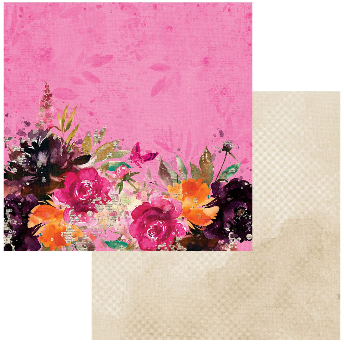 49 and Market ARTOPTIONS SPICE FUCHSIA GROVE 12X12 Scrapbook Paper