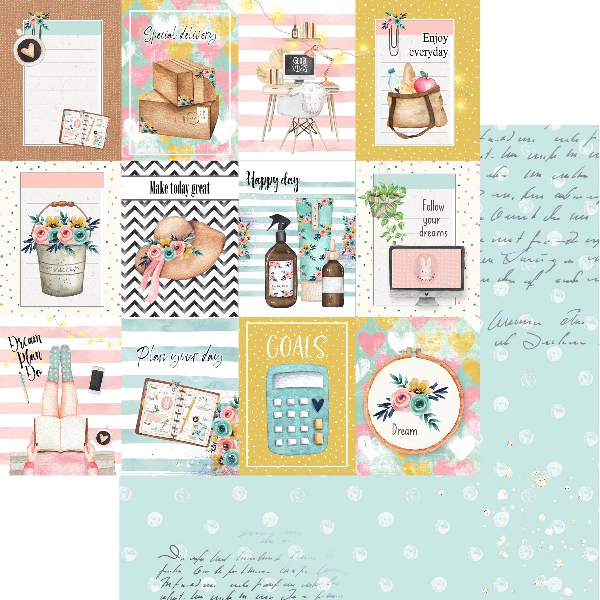 Memory Place DREAM PLAN DO 12X12 Scrapbook Paper