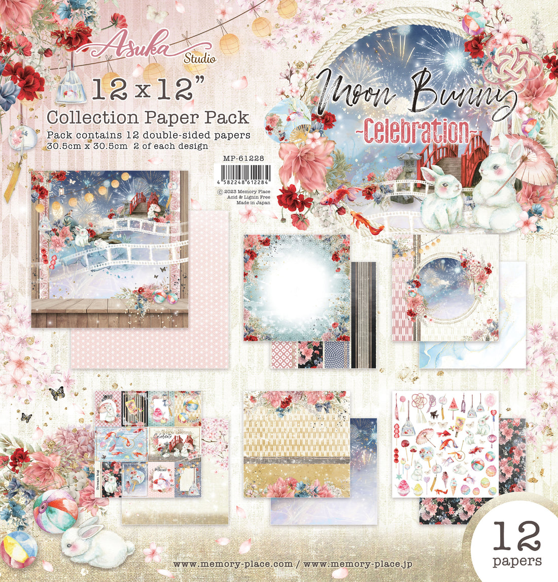 Asuka Studio MOON BUNNY CELEBRATION 12”X12” Collection Paper Pack