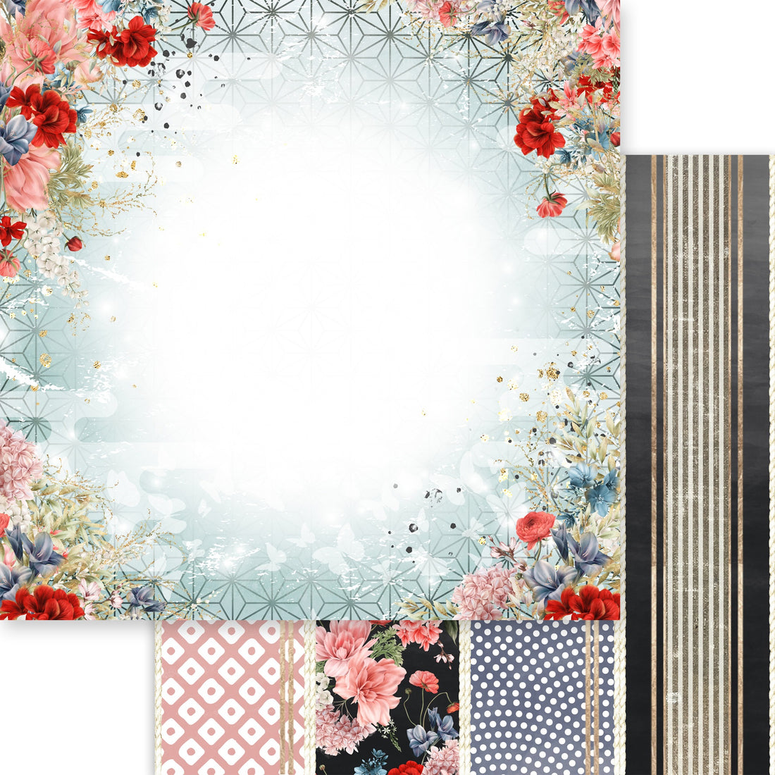 Asuka Studio MOON BUNNY CELEBRATION FULL MOON 12X12 Scrapbook Paper