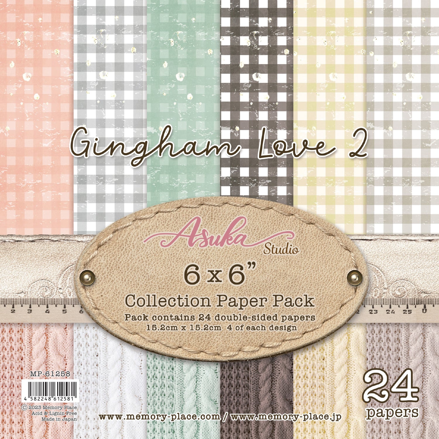 Asuka Studio GINGHAM LOVE 2 6”X6” Collection Paper Pack