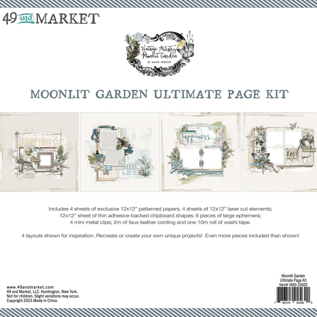 49 and Market Vintage Artistry MOONLIT GARDEN ULTIMATE PAGE KIT Scrapbook