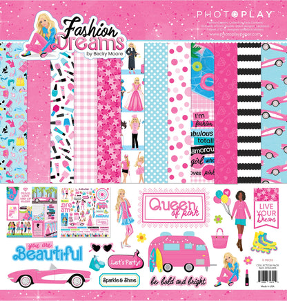 Photoplay FASHION DREAMS Barbie 12X12 Scrapbook Collection Pack