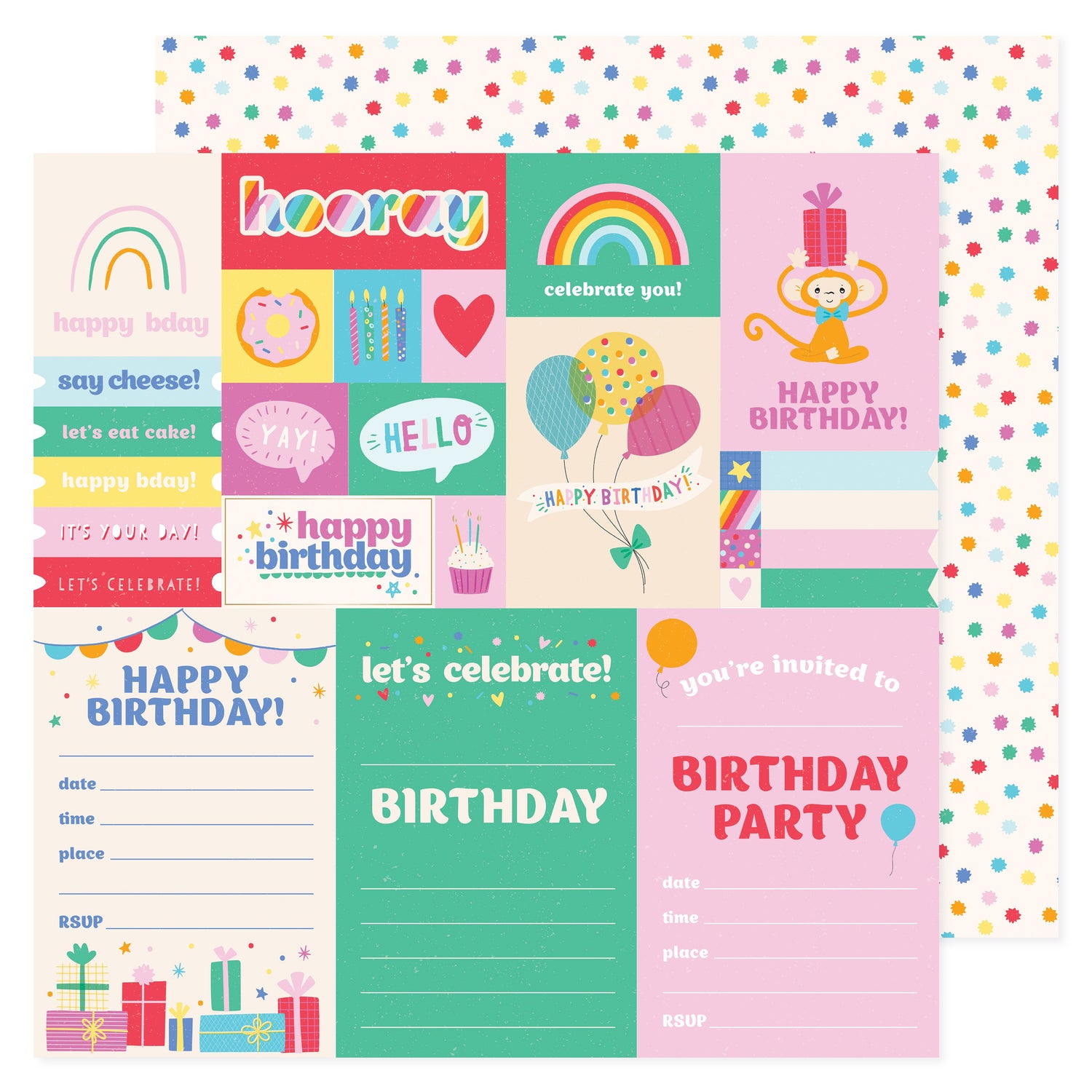 Pebbles ALL THE CAKE 12&quot;X12&quot; Scrapbook Paper