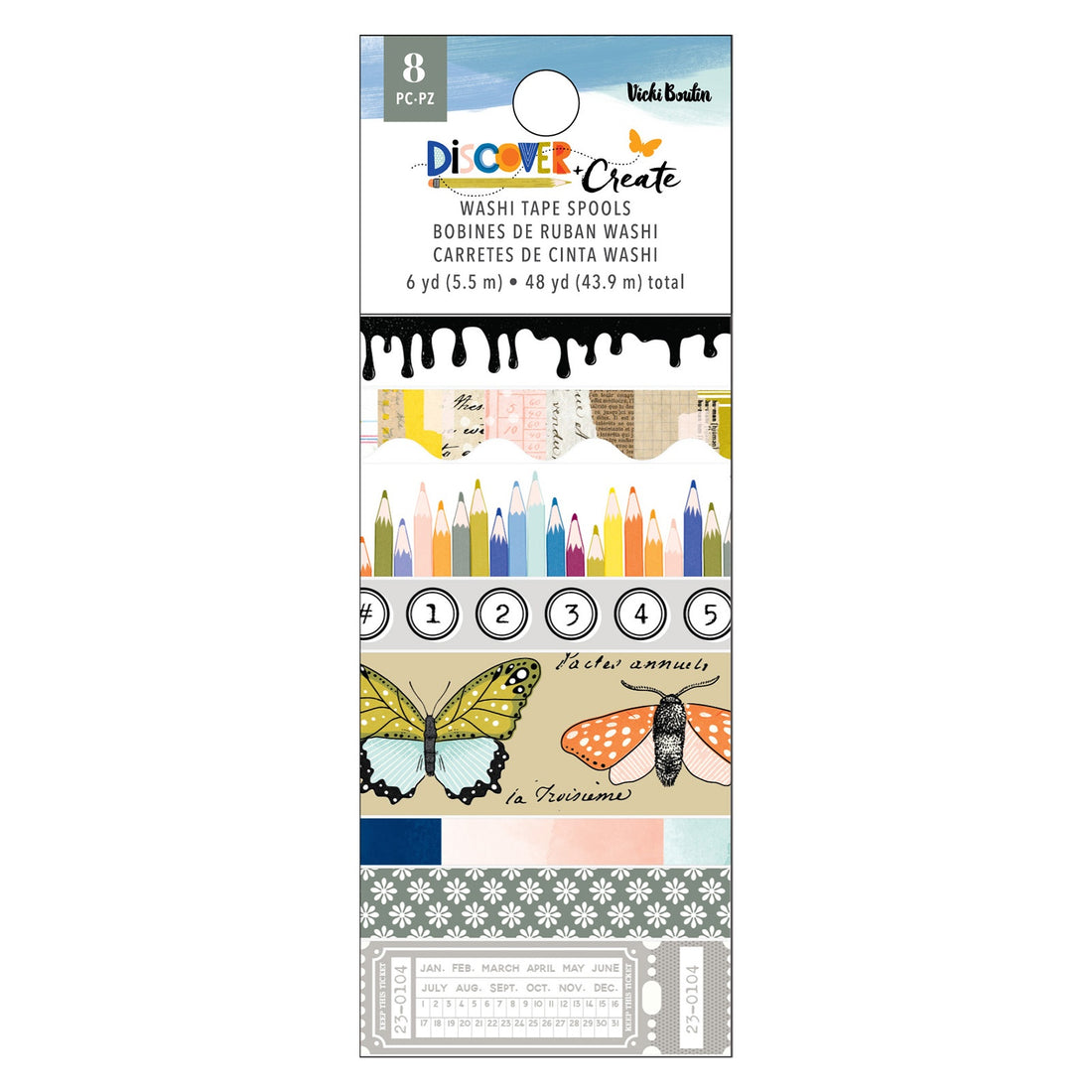 Vicki Boutin DISCOVER + CREATE Washi Tape Spools 8pc