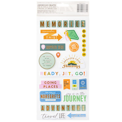 American Crafts Thickers COAST TO COAST Foam Phrase Stickers 89pc