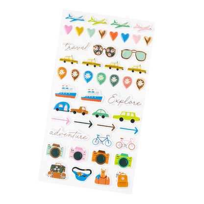 American Crafts COAST TO COAST Puffy Icons Stickers 47pc