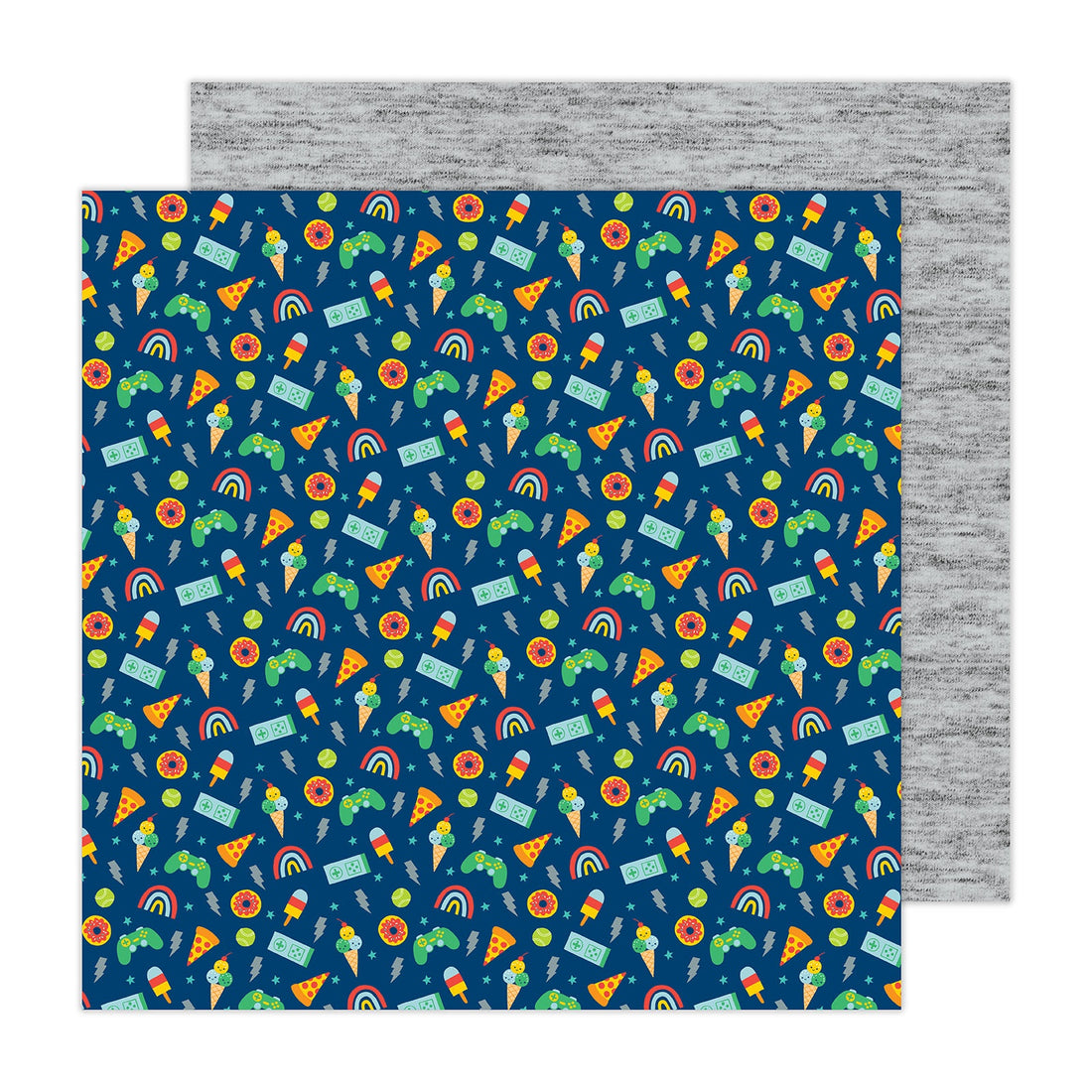 Pebbles Cool Boy FUN AND GAMES 12"X12" Scrapbook Paper
