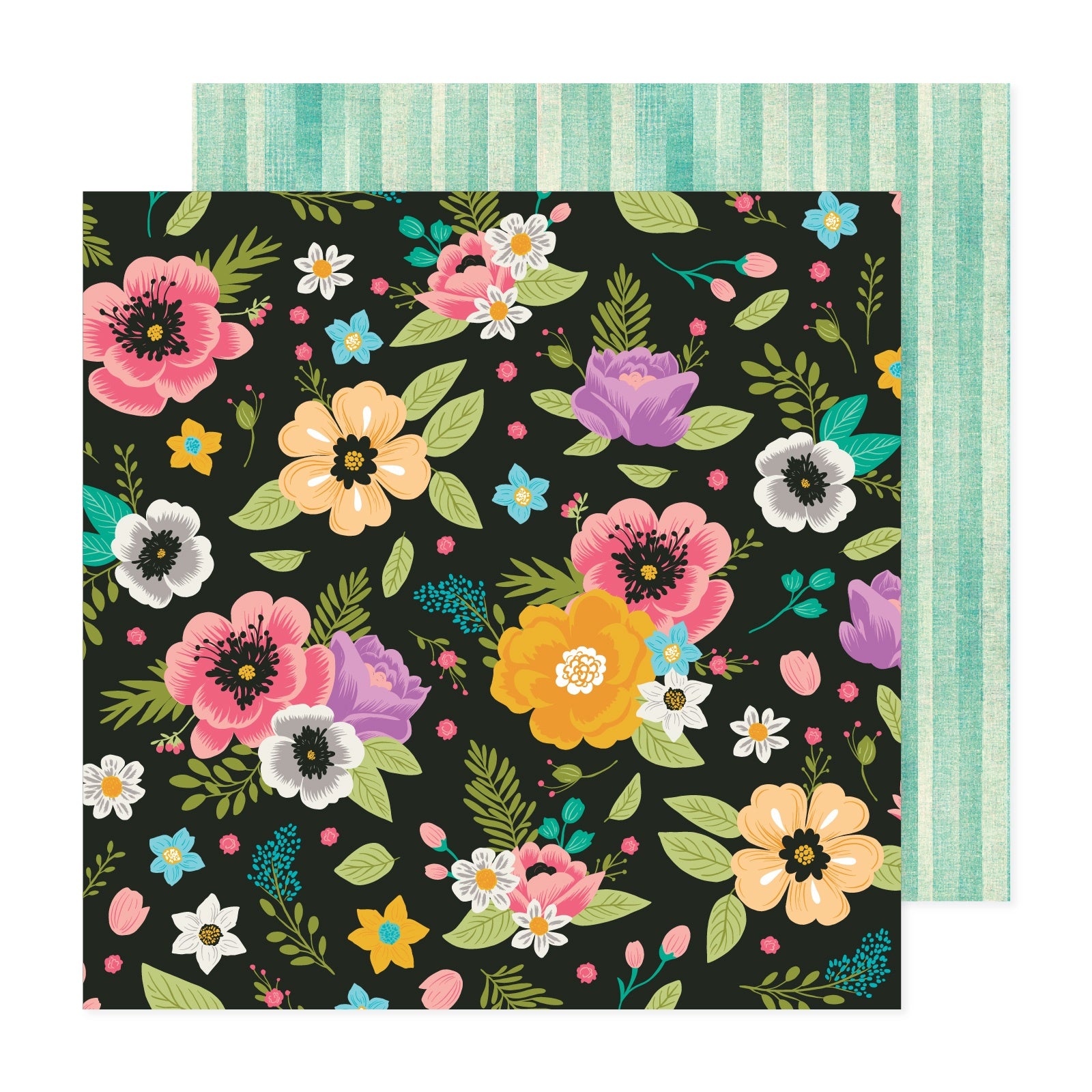 AC April &amp; Ivy BLOOMING BRIGHTS 12&quot;X12&quot; Scrapbook Paper