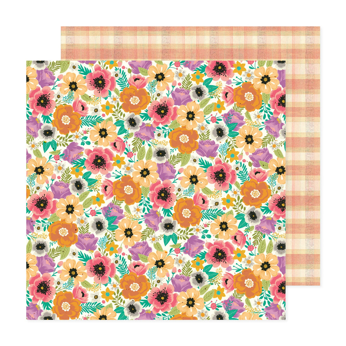 AC April &amp; Ivy BRIGHT BLOSSOMS 12&quot;X12&quot; Scrapbook Paper