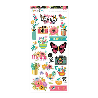 AC American Crafts APRIL &amp; IVY Stickers 51pc