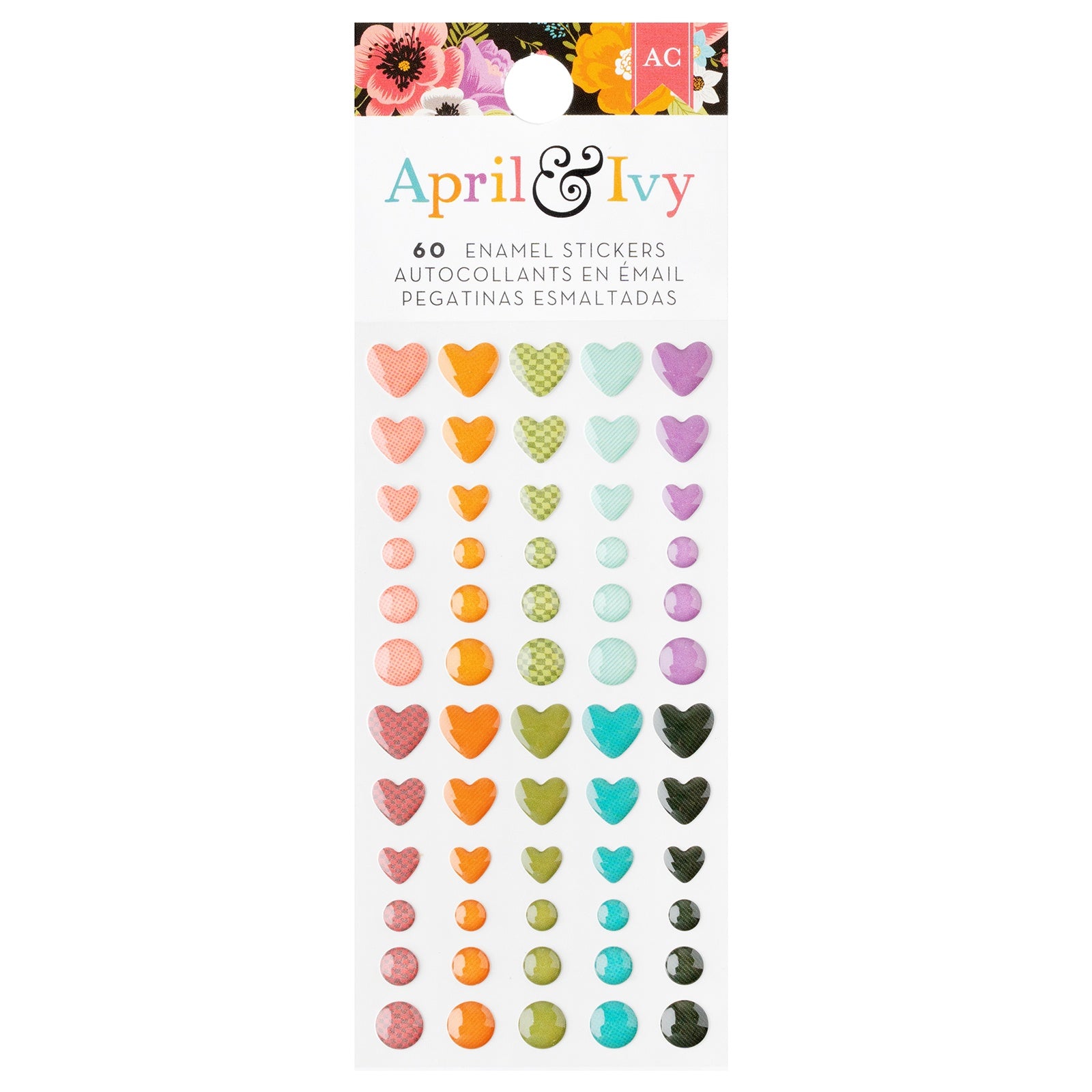 AC American Crafts April &amp; Ivy ENAMEL STICKERS 60pc