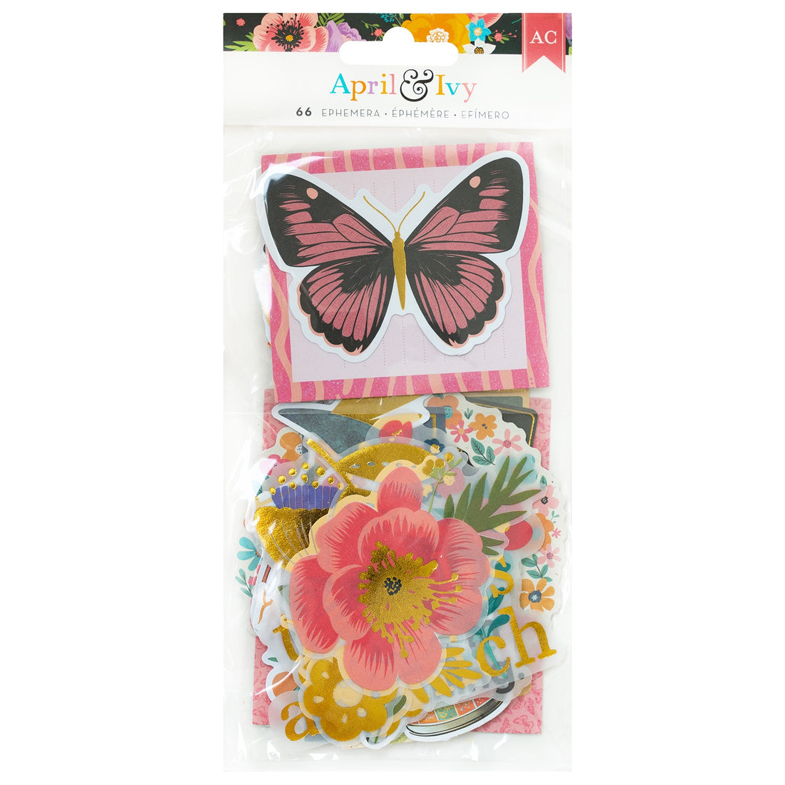 AC American Crafts April & Ivy EPHEMERA ICON 66pc