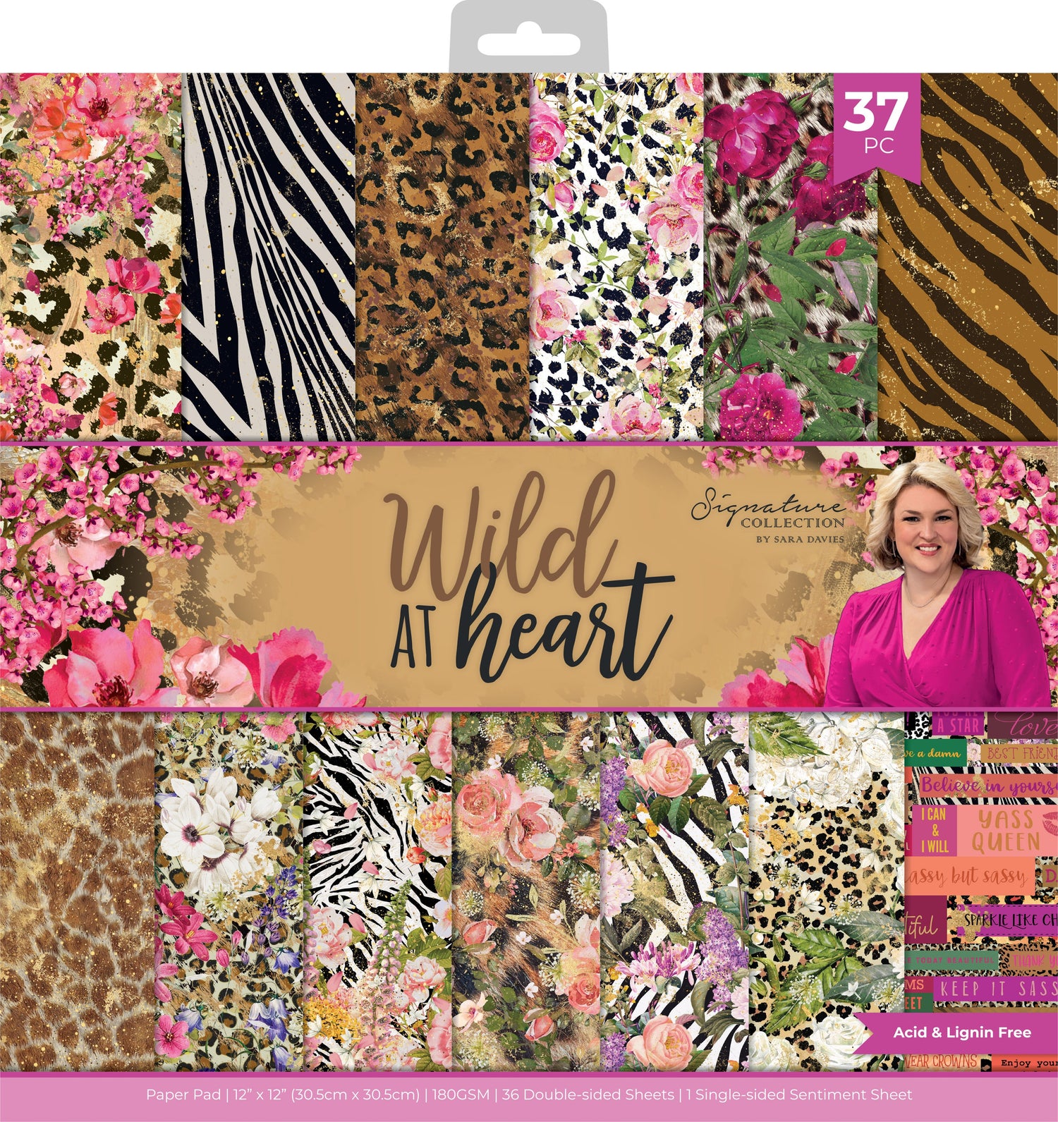 Crafter’s Companion WILD AT HEART 12&quot;X12&quot; Signature Collection Paper Pad