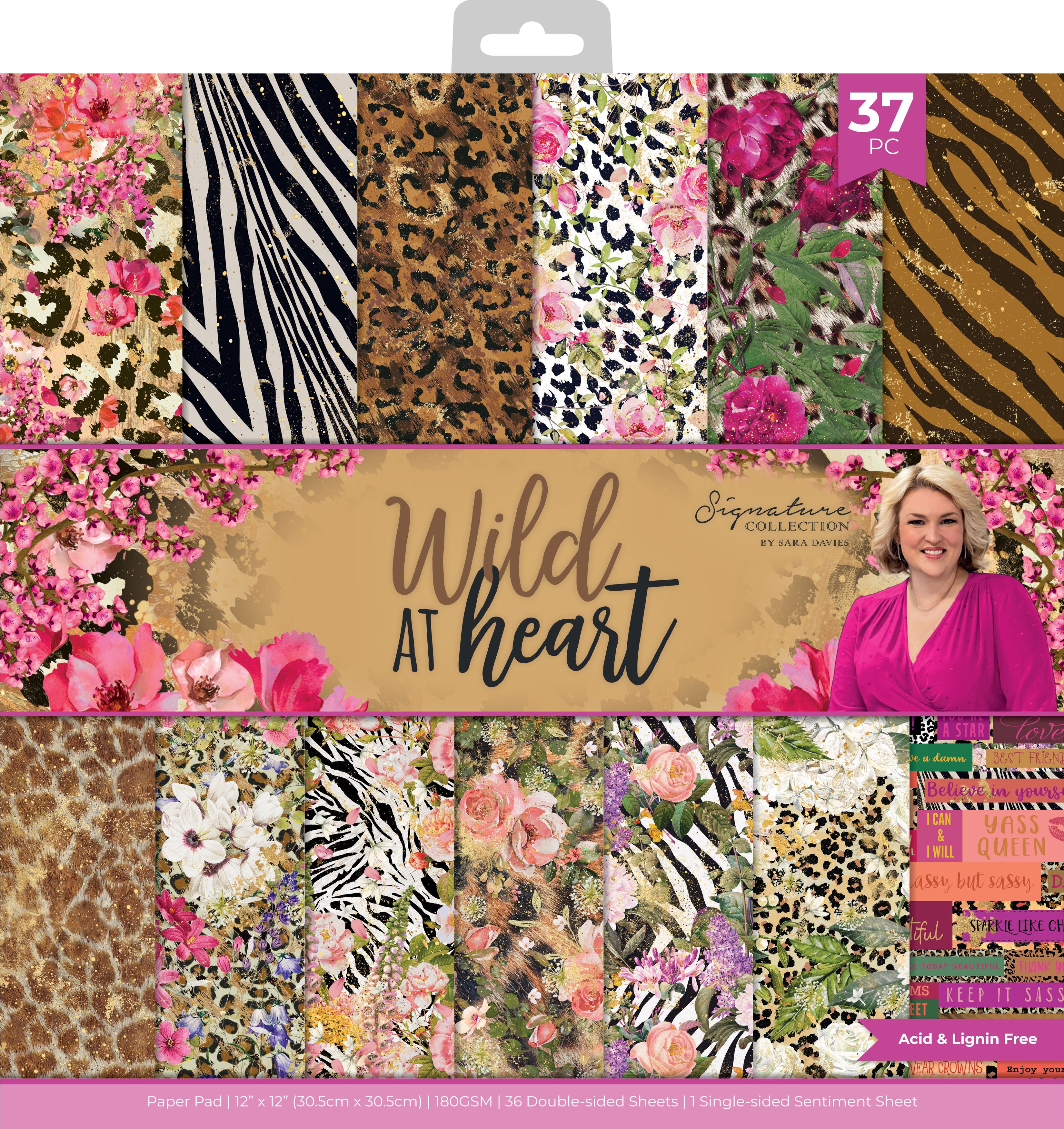 Crafter’s Companion WILD AT HEART 12&quot;X12&quot; Signature Collection Paper Pad